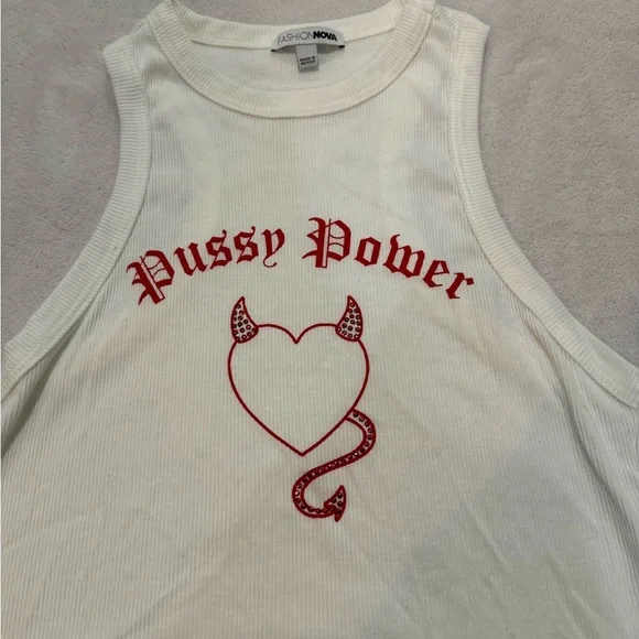 Fashion Nova Racerback Graphic Rhinestone Tank​ - Picture 2 of 4